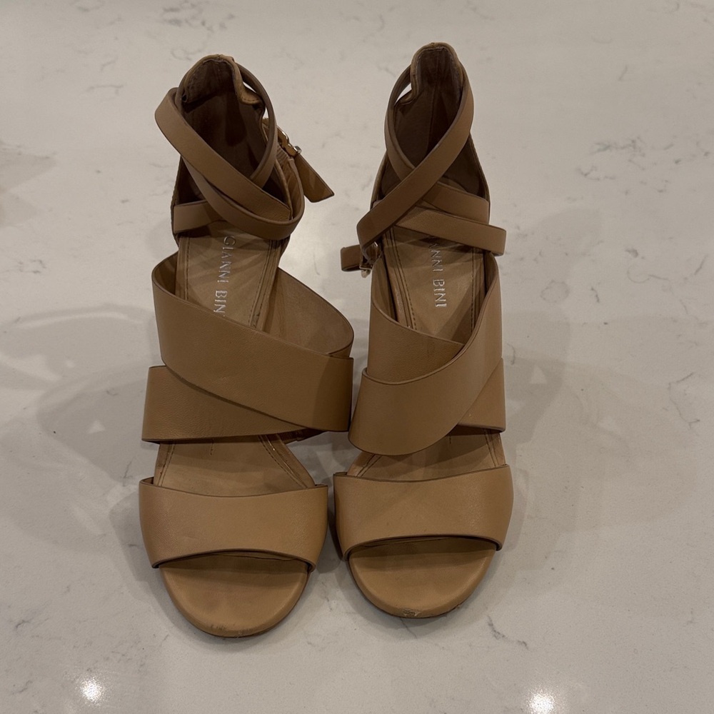 Zara Beige Strappy Heels